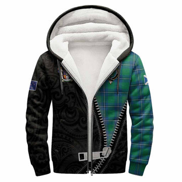 Irvine Tartan Sherpa Hoodie New Zealand Pattern Unique Zipper Stylized
