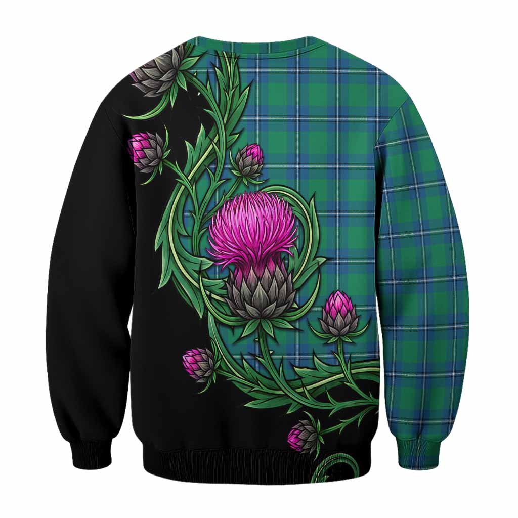 Irvine Tartan Sweatshirt Resilient Scottish Thistle - Tartan Vibes Clothing