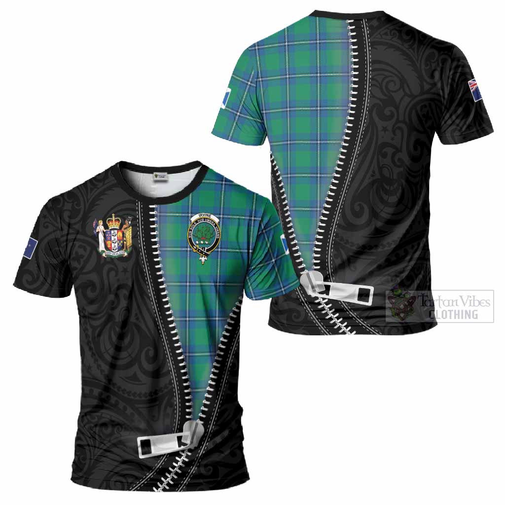 Irvine Tartan T-Shirt New Zealand Pattern Unique Zipper Stylized