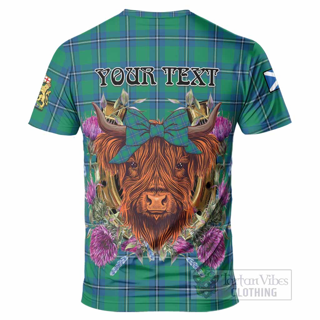 Irvine Tartan T-Shirt Scottish Thistle Heilan Coo