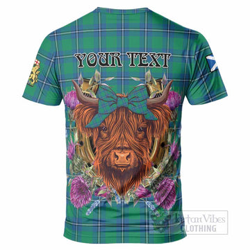 Irvine Tartan T-Shirt Scottish Thistle Heilan Coo