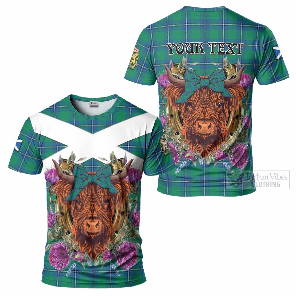 Irvine Tartan T-Shirt Scottish Thistle Heilan Coo