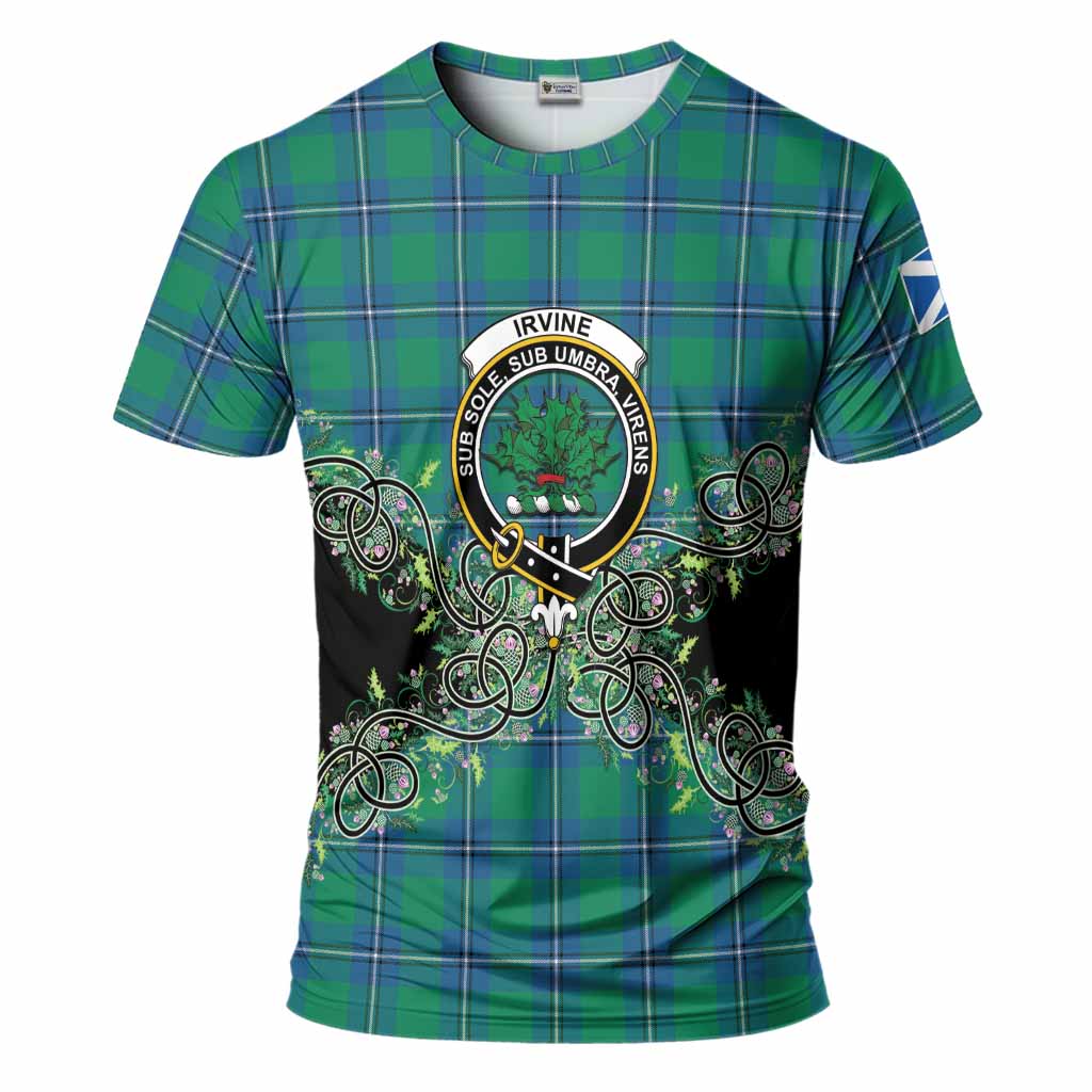 Irvine Tartan T-Shirt Thistle Scottish Spirit