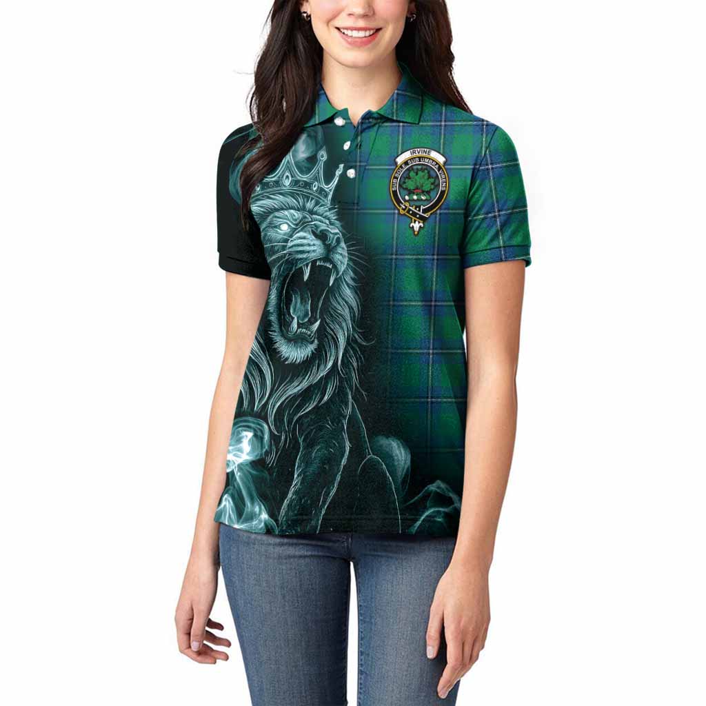 Irvine Tartan Women Polo Shirt Roaring Lion Heritage