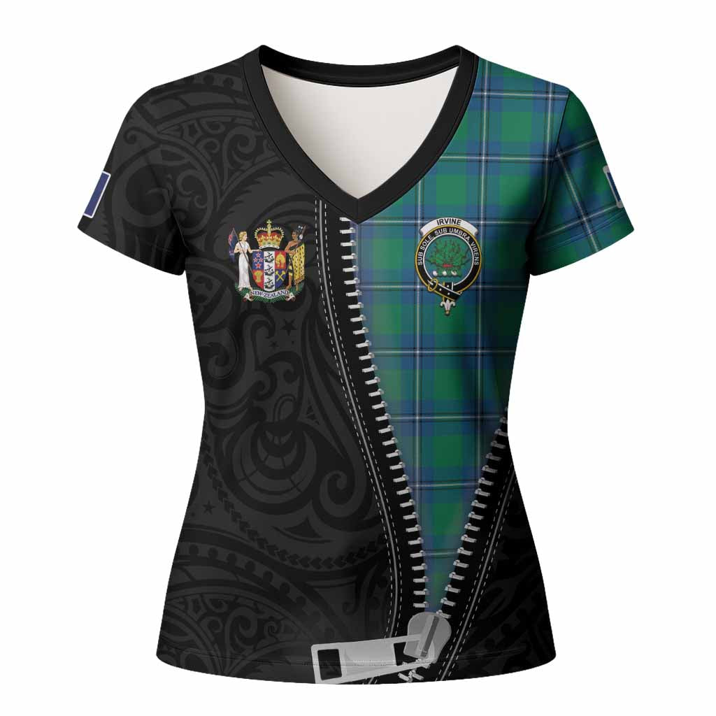 Irvine Tartan Women T shirt New Zealand Pattern Unique Zipper Stylized