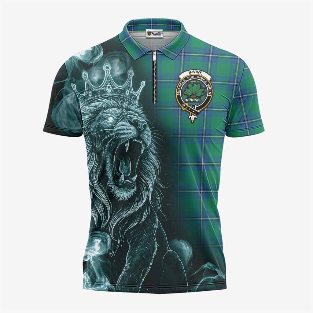 Irvine Tartan Zipper Polo Shirt Roaring Lion Heritage