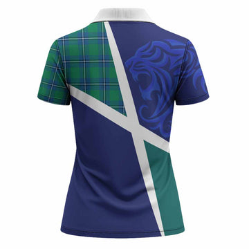 Irvine The Scottish Football Crest Women Polo Shirt Lion-Tartan Army