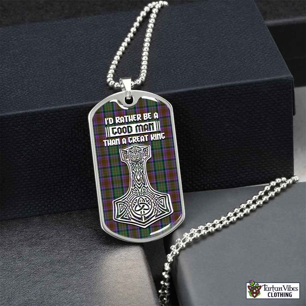 Isle of Skye Tartan Dog Tag Necklace Viking Mjolnir Style Silver No - Tartan Vibes Clothing