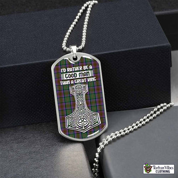 Isle of Skye Tartan Dog Tag Necklace Viking Mjolnir Style Silver No - Tartan Vibes Clothing
