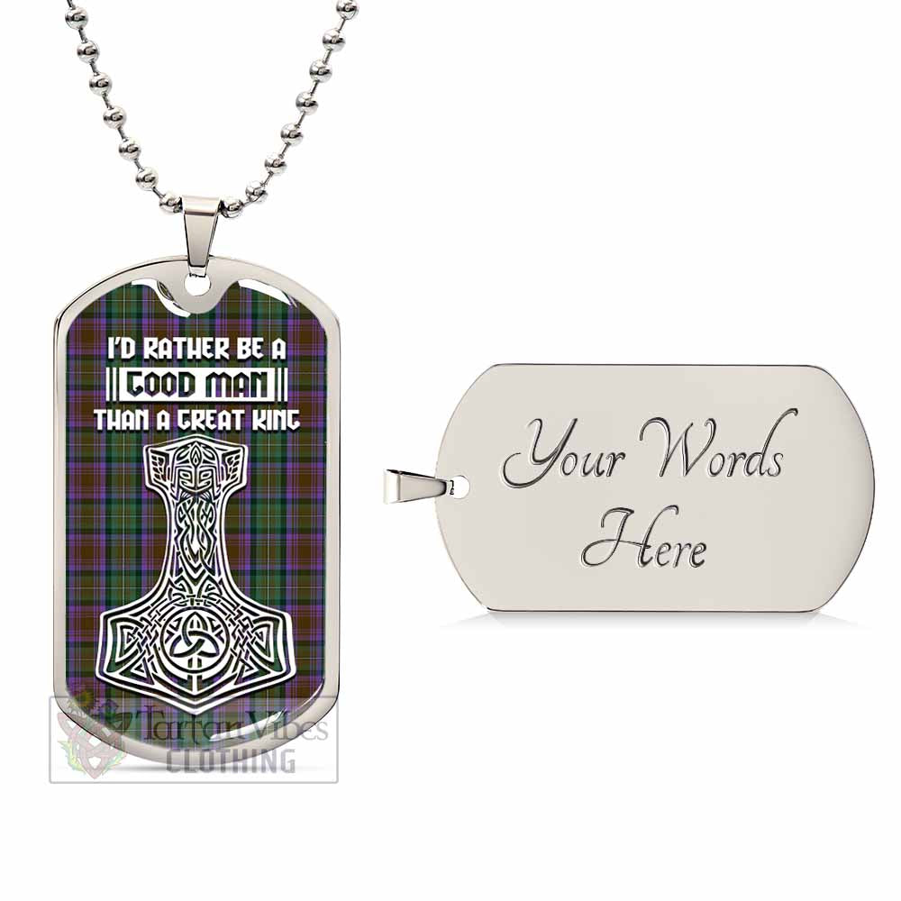 Isle of Skye Tartan Dog Tag Necklace Viking Mjolnir Style Silver Yes - Tartan Vibes Clothing