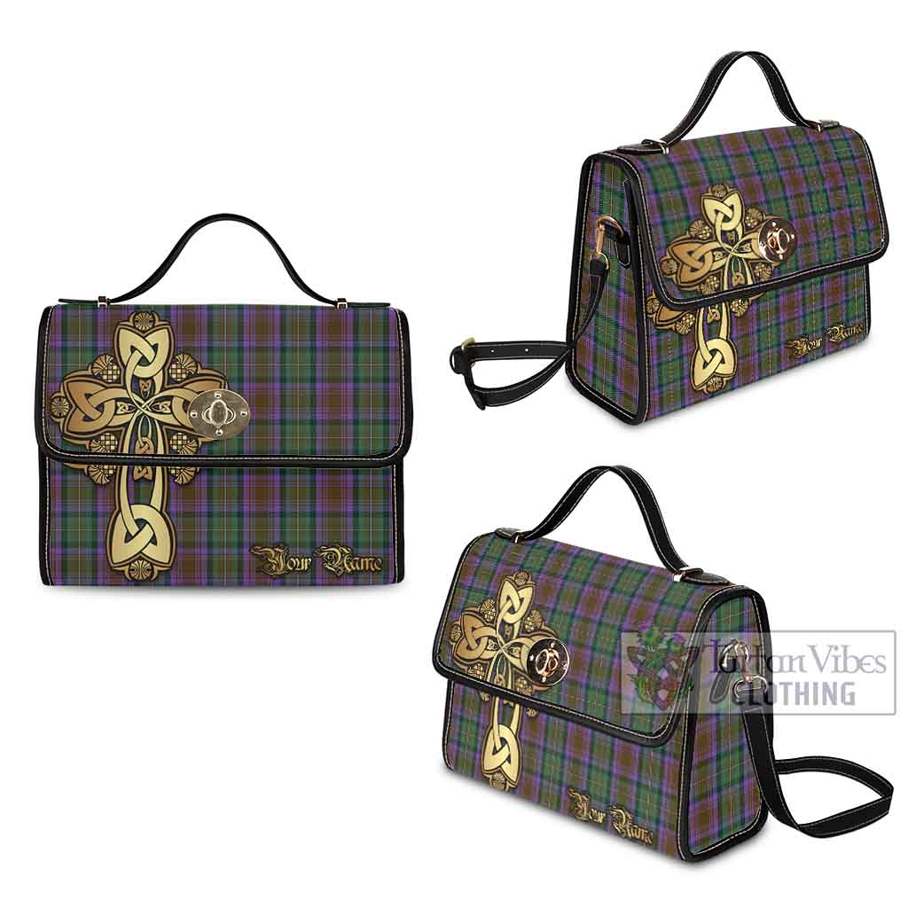 Tartan Vibes Clothing Isle of Skye Tartan Waterproof Canvas Bag Golden Thistle Celtic Cross Style