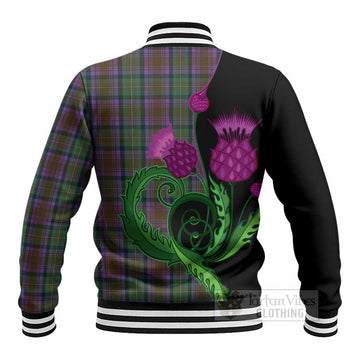 Isle of Skye Tartan Baseball Jacket Traditional Scottish Thistle