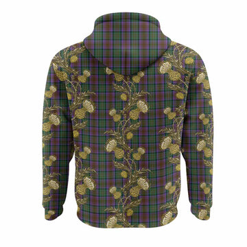 Isle of Skye Tartan Hoodie Seamless Scottish Thistle Flowers