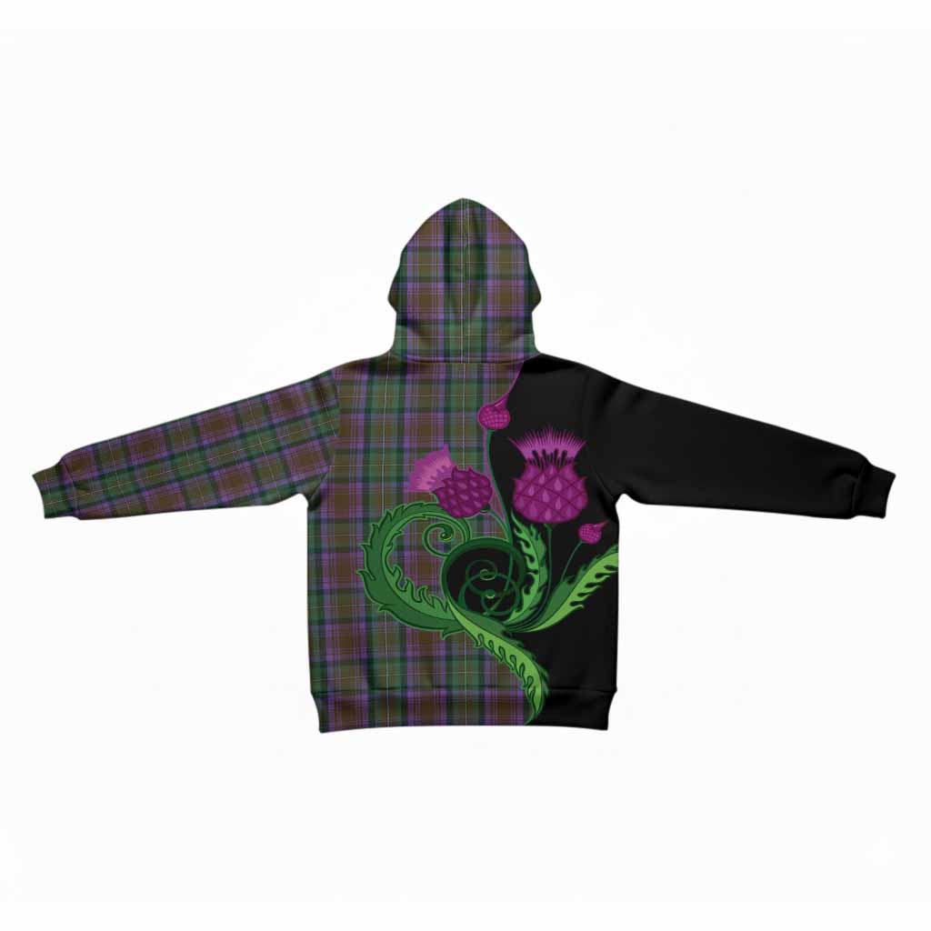 Isle of Skye Tartan Kid Hoodie Traditional Scottish Thistle