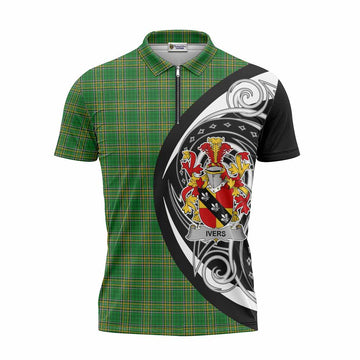 Ivers Irish Clan Zipper Polo Shirt Celtic Circle Style Unisex - Tartan Vibes Clothing