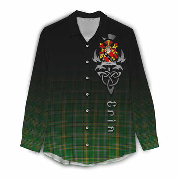 Ivers Irish Clan Women's Casual Shirt with Coat of Arms Erin Go Bragh Celtic Inspired Female - Tartan Vibes Clothing