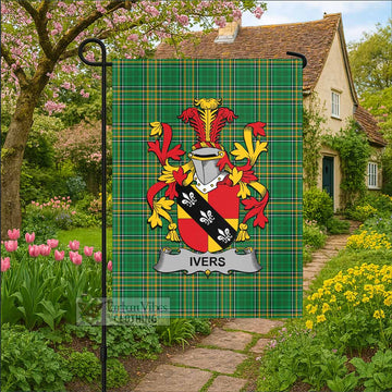 Ivers Irish Clan Tartan Garden Flag with Coat of Arms