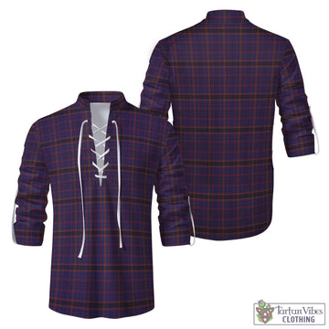 Tartan Vibes Clothing James of Wales Tartan Men's Scottish Traditional Jacobite Ghillie Kilt Shirt