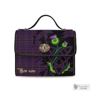 James of Wales Tartan Waterproof Canvas Bag with Scotland Map and Thistle Celtic Accents