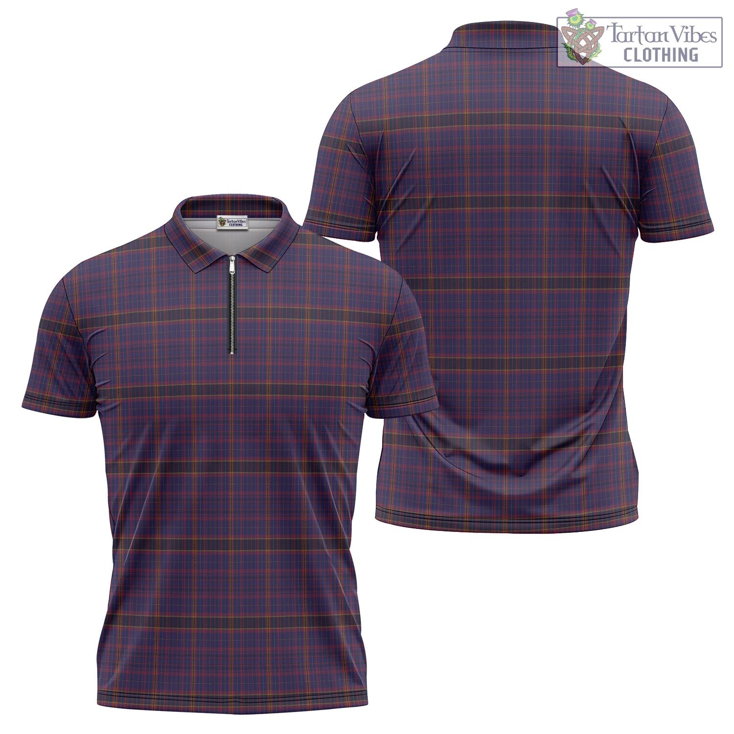 James of Wales Tartan Zipper Polo Shirt Unisex - Tartan Vibes Clothing