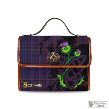James of Wales Tartan Waterproof Canvas Bag with Scotland Map and Thistle Celtic Accents