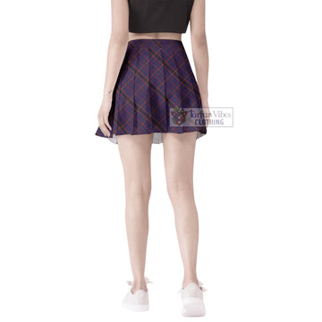 James of Wales Tartan Women's Plated Mini Skirt Cross Style