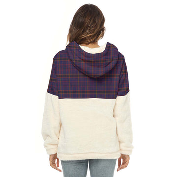 James of Wales Tartan Half Style Women's Borg Fleece Hoodie with Half Zip - Tartan Vibes Clothing