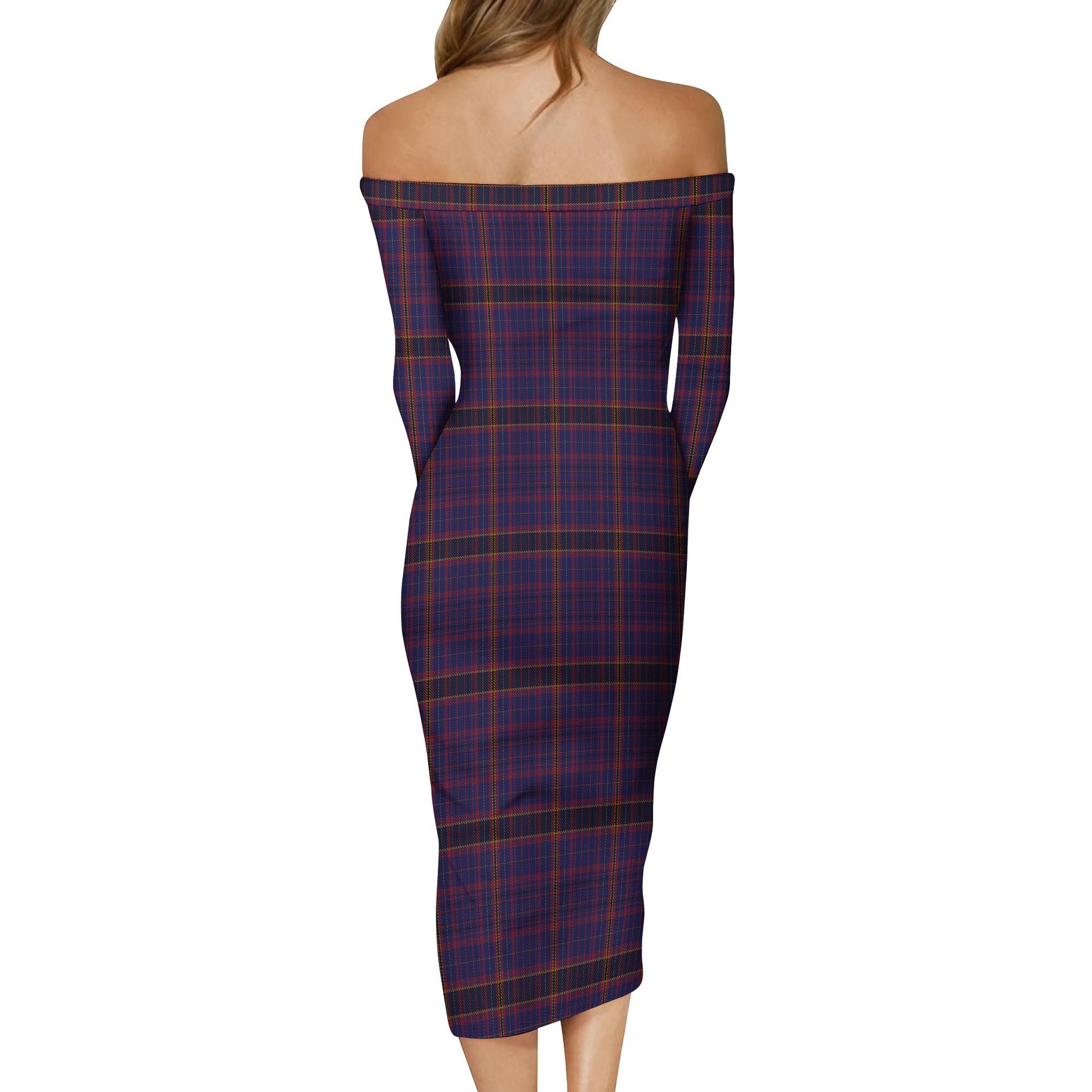 James of Wales Tartan Off Shoulder Lady Dress - Tartan Vibes Clothing