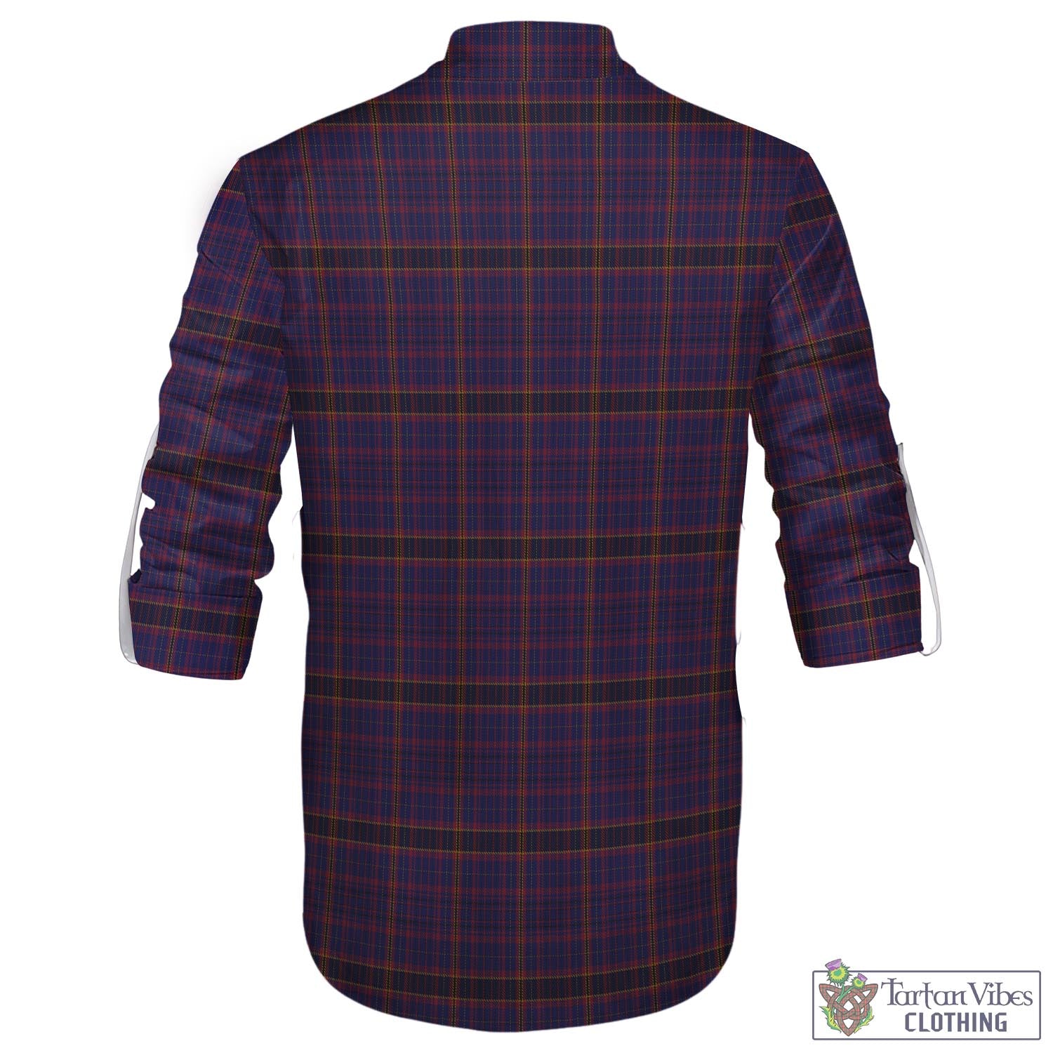 Tartan Vibes Clothing James of Wales Tartan Men's Scottish Traditional Jacobite Ghillie Kilt Shirt