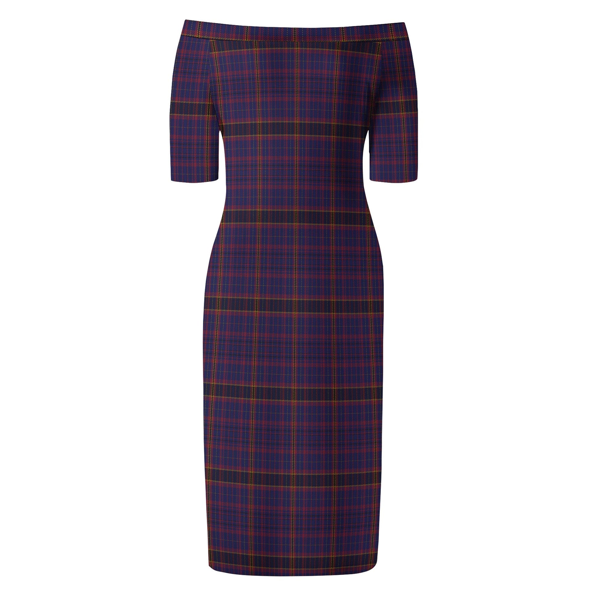 James of Wales Tartan Off Shoulder Lady Dress - Tartan Vibes Clothing
