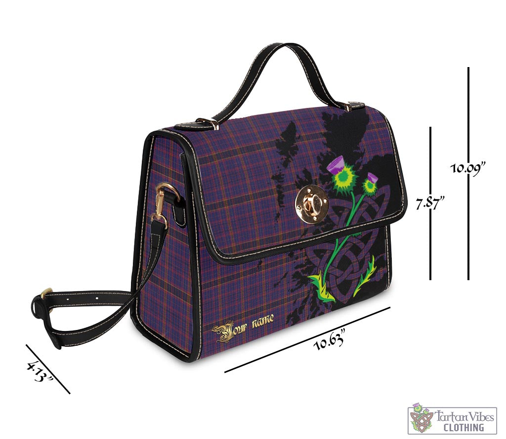 Tartan Vibes Clothing James of Wales Tartan Waterproof Canvas Bag with Scotland Map and Thistle Celtic Accents