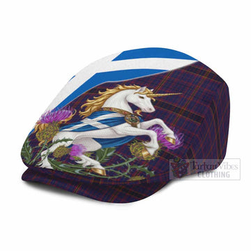 James of Wales Scottish Tartan Unicorn Heritage Flat Cap, Jeff Cap