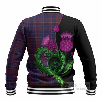 James of Wales Tartan Baseball Jacket Traditional Scottish Thistle