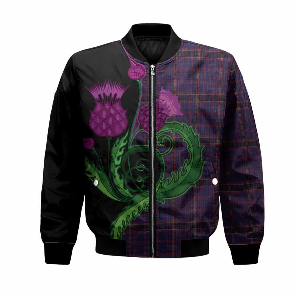 James of Wales Tartan Bomber Jacket Traditional Scottish Thistle