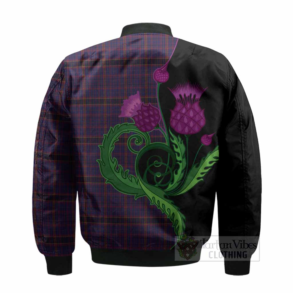 James of Wales Tartan Bomber Jacket Traditional Scottish Thistle