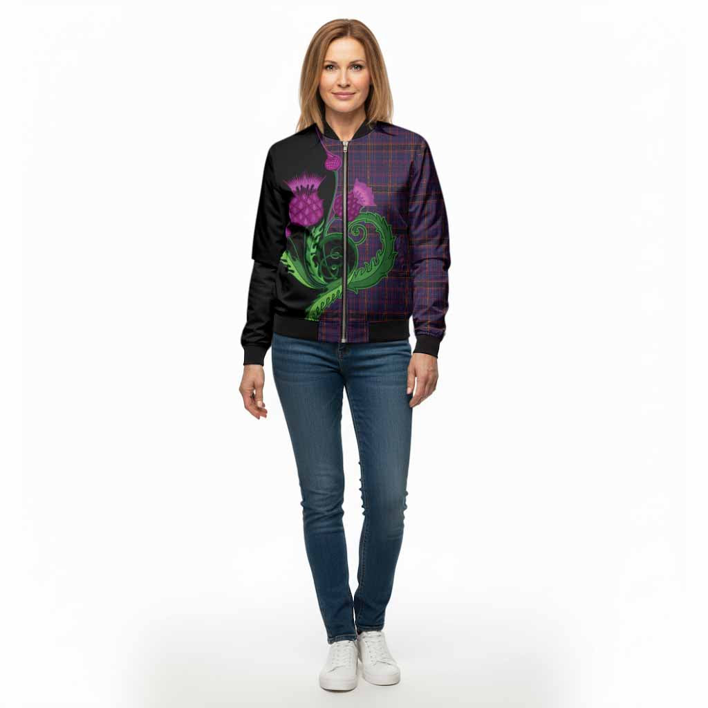 James of Wales Tartan Bomber Jacket Traditional Scottish Thistle