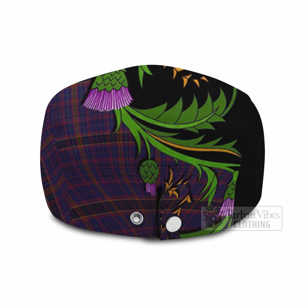 James of Wales Tartan Flat Cap, Jeff Cap Scottish Thistle Pride Heritage Art