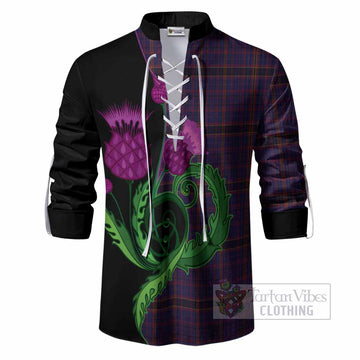 James of Wales Tartan Ghillie Shirt Traditional Scottish Thistle