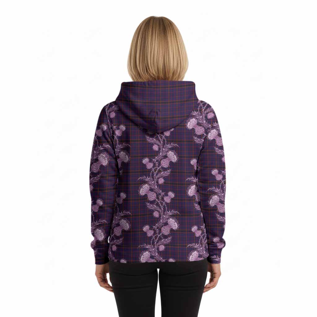 James of Wales Tartan Hoodie Seamless Scottish Thistle Flowers