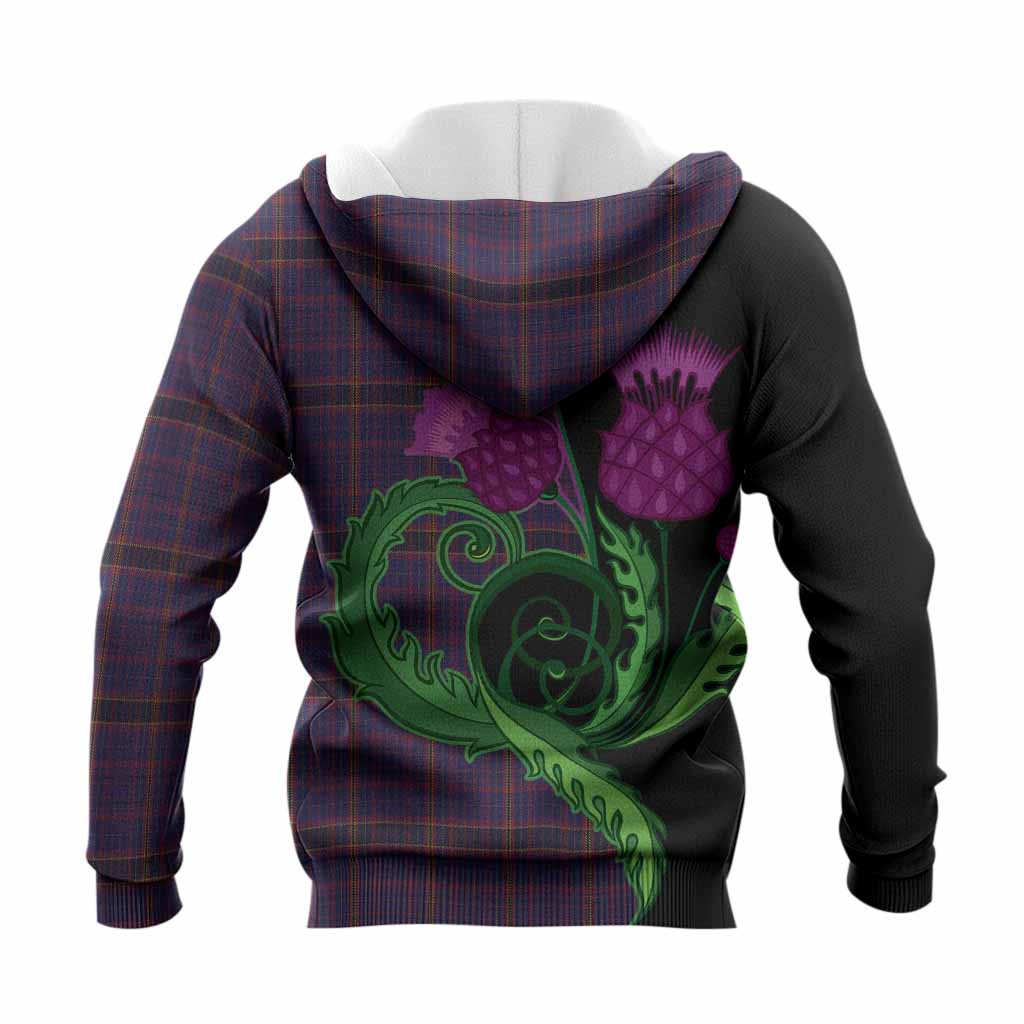 James of Wales Tartan Knitted Hoodie Traditional Scottish Thistle