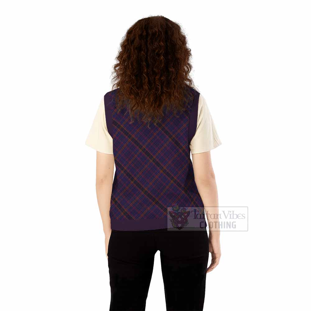 James of Wales Tartan  Knitted V-Neck Vest Cross Style