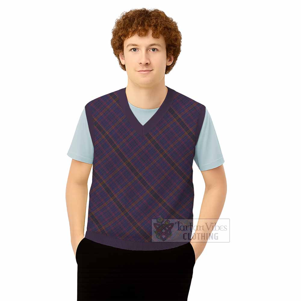 James of Wales Tartan  Knitted V-Neck Vest Cross Style