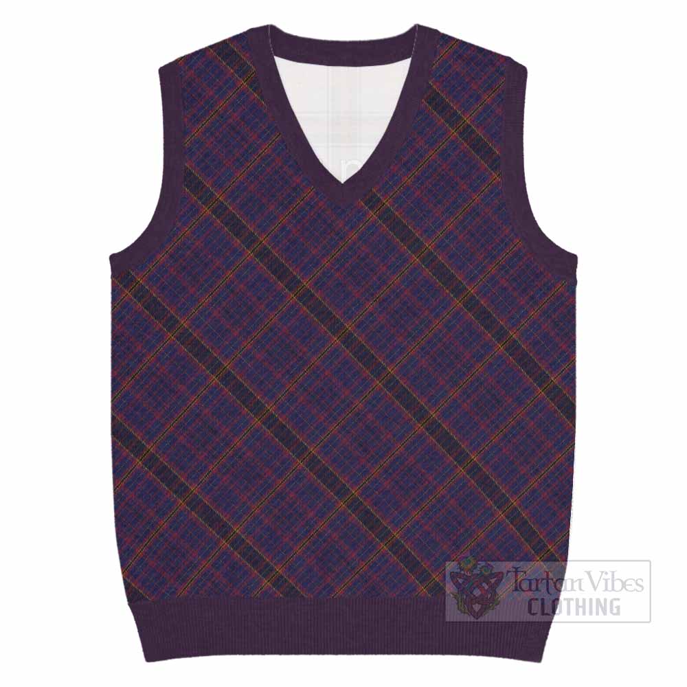James of Wales Tartan  Knitted V-Neck Vest Cross Style
