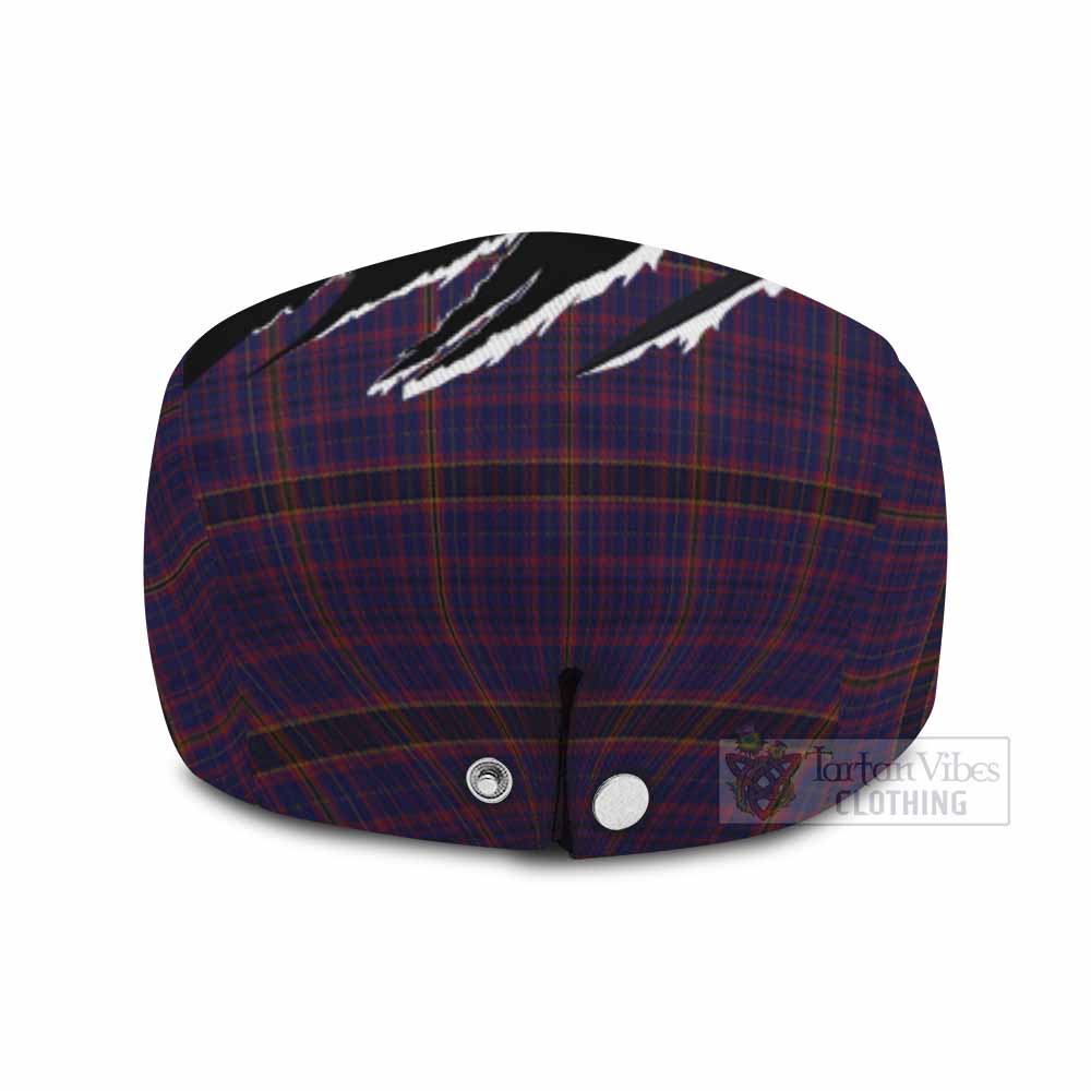 James of Wales Tartan Loch Ness Monster Flat Cap, Jeff Cap Celtic Knot Nessie Art