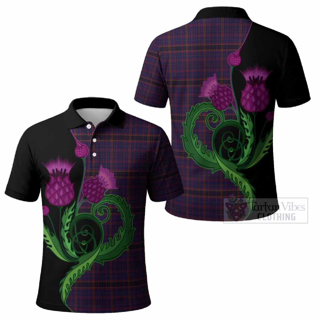 James of Wales Tartan Polo Shirt Traditional Scottish Thistle