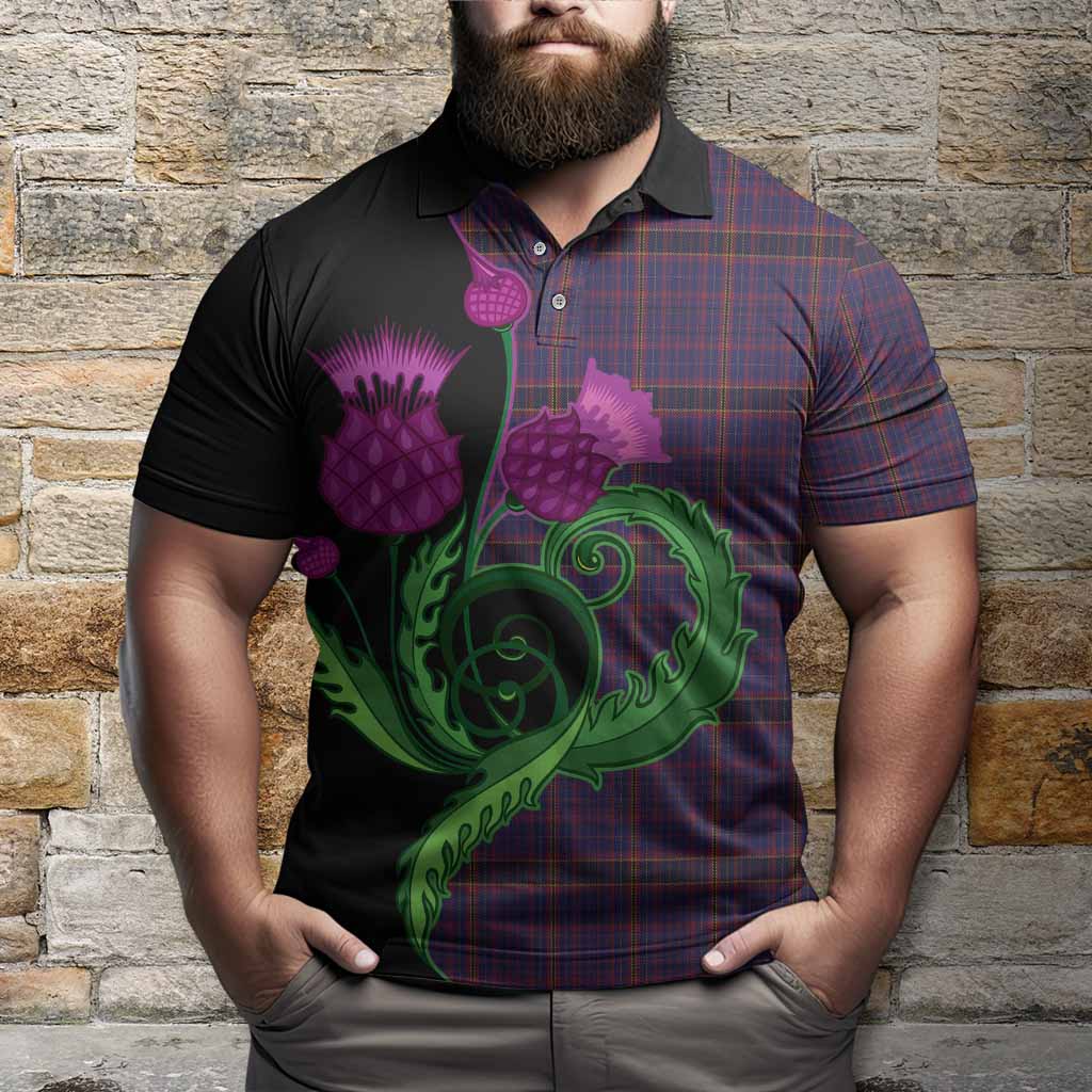 James of Wales Tartan Polo Shirt Traditional Scottish Thistle