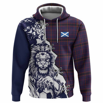 James of Wales Tartan Scottish Hoodie Angry Lion With Soccer Ball Style