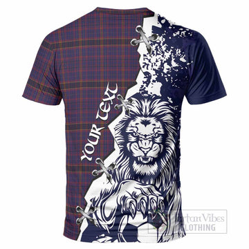 James of Wales Tartan Scottish T-Shirt Angry Lion With Soccer Ball Style