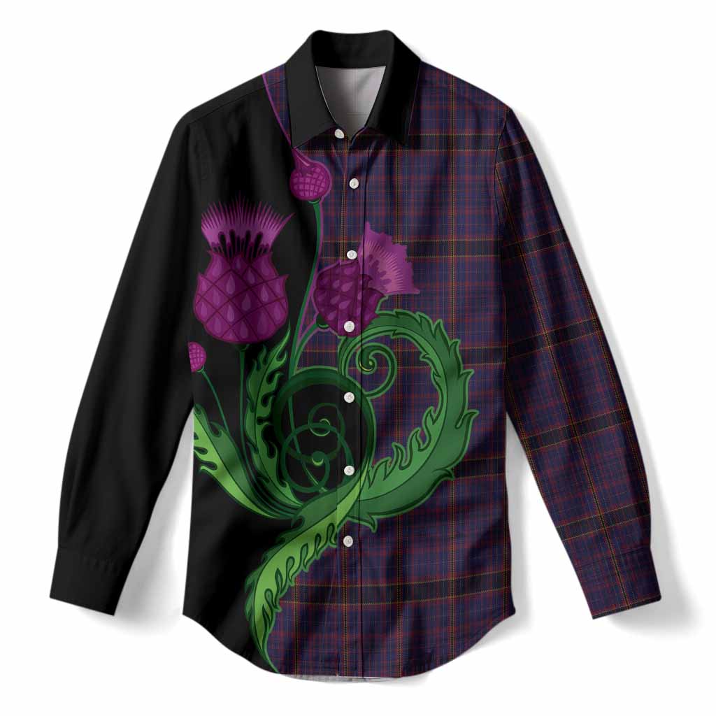 James of Wales Tartan Women Casual Shirt Traditional Scottish Thistle