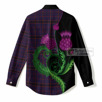 James of Wales Tartan Women Casual Shirt Traditional Scottish Thistle